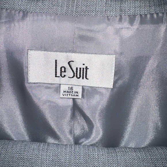 Le Suit 2 Piece Suit Pants & Blazer Size 16 Gray New Without Tags - Picture 4 of 16